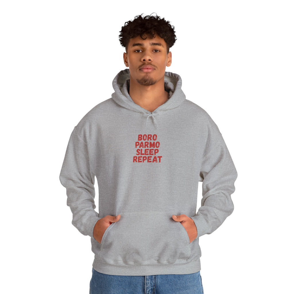 Boro Parmo Sleep Repeat Hoodie — #UTB BORO STYLE - 'front print'