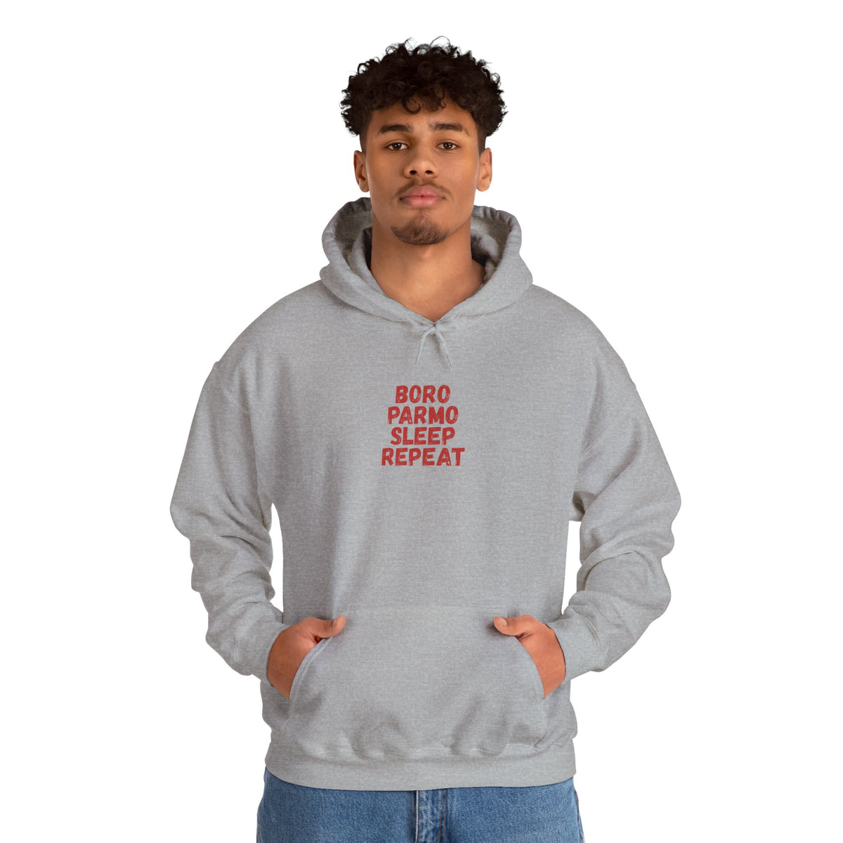 Boro Parmo Sleep Repeat Hoodie — #UTB BORO STYLE - 'front print'