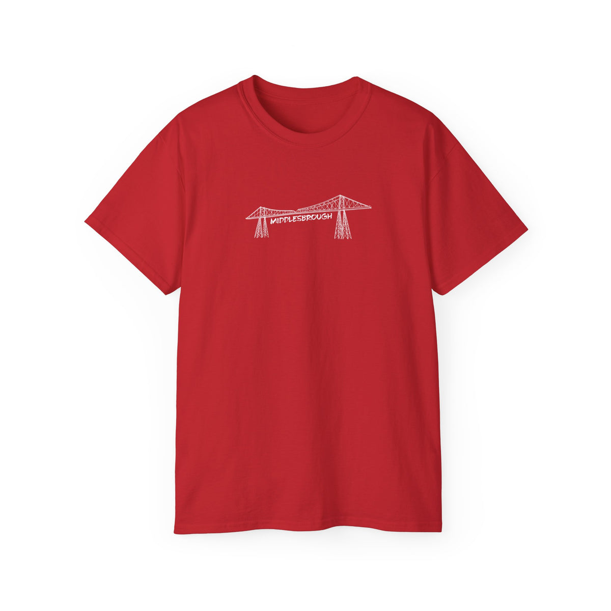 Transporter Bridge Sketch T‑Shirt — Minimalist Hand‑Drawn Middlesbrough Bridge Design