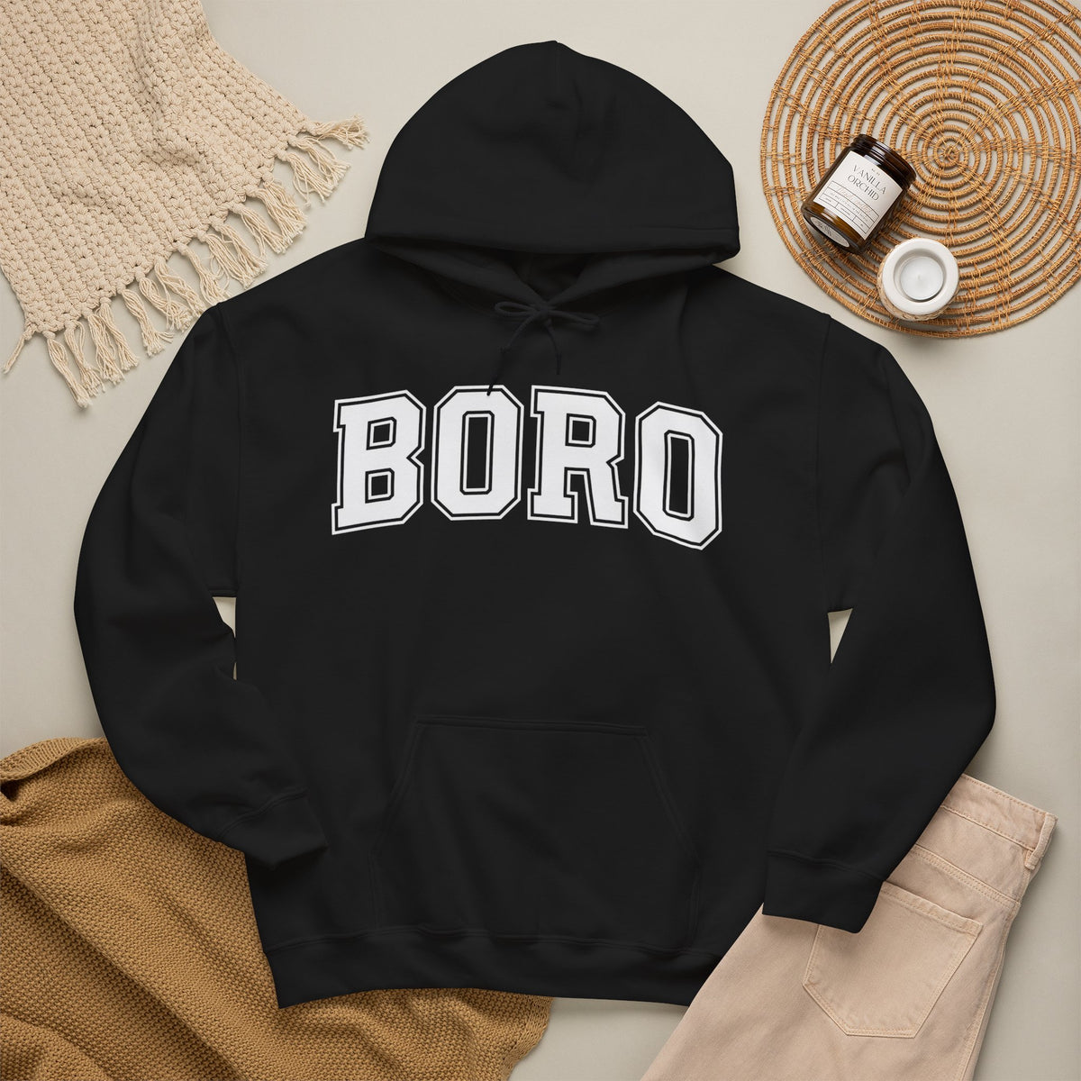 Uni BORO Style Hoodie 'front print' only.