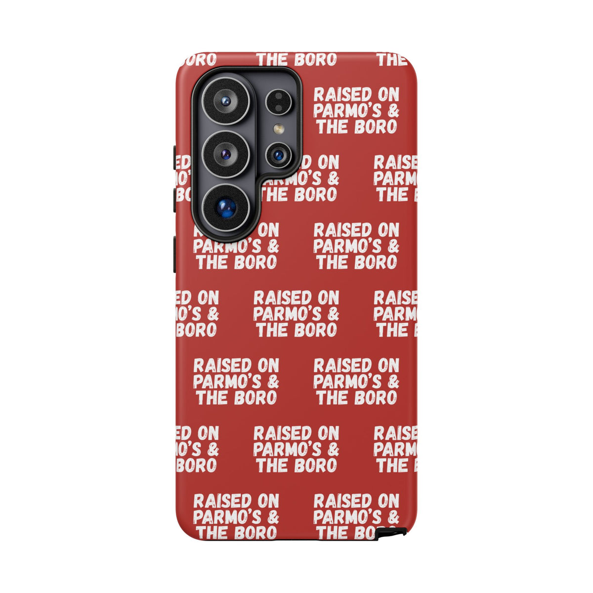 "RAISED ON PARMO'S AND THE BORO" Phone Case — Red Pattern Tough Case