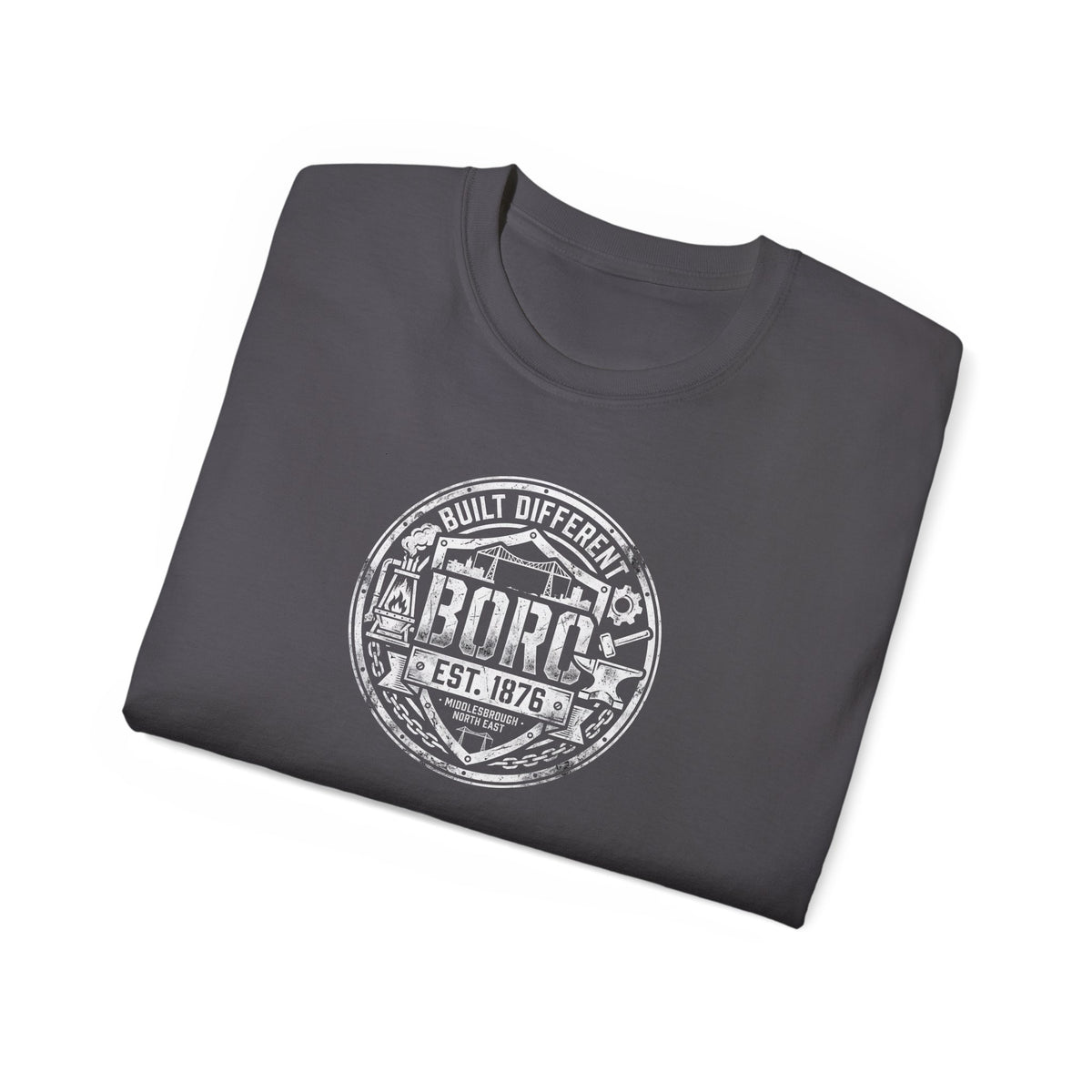 Boro Built Different Emblem T-Shirt — 'BORO Est. 1976' Boro Logo Tee