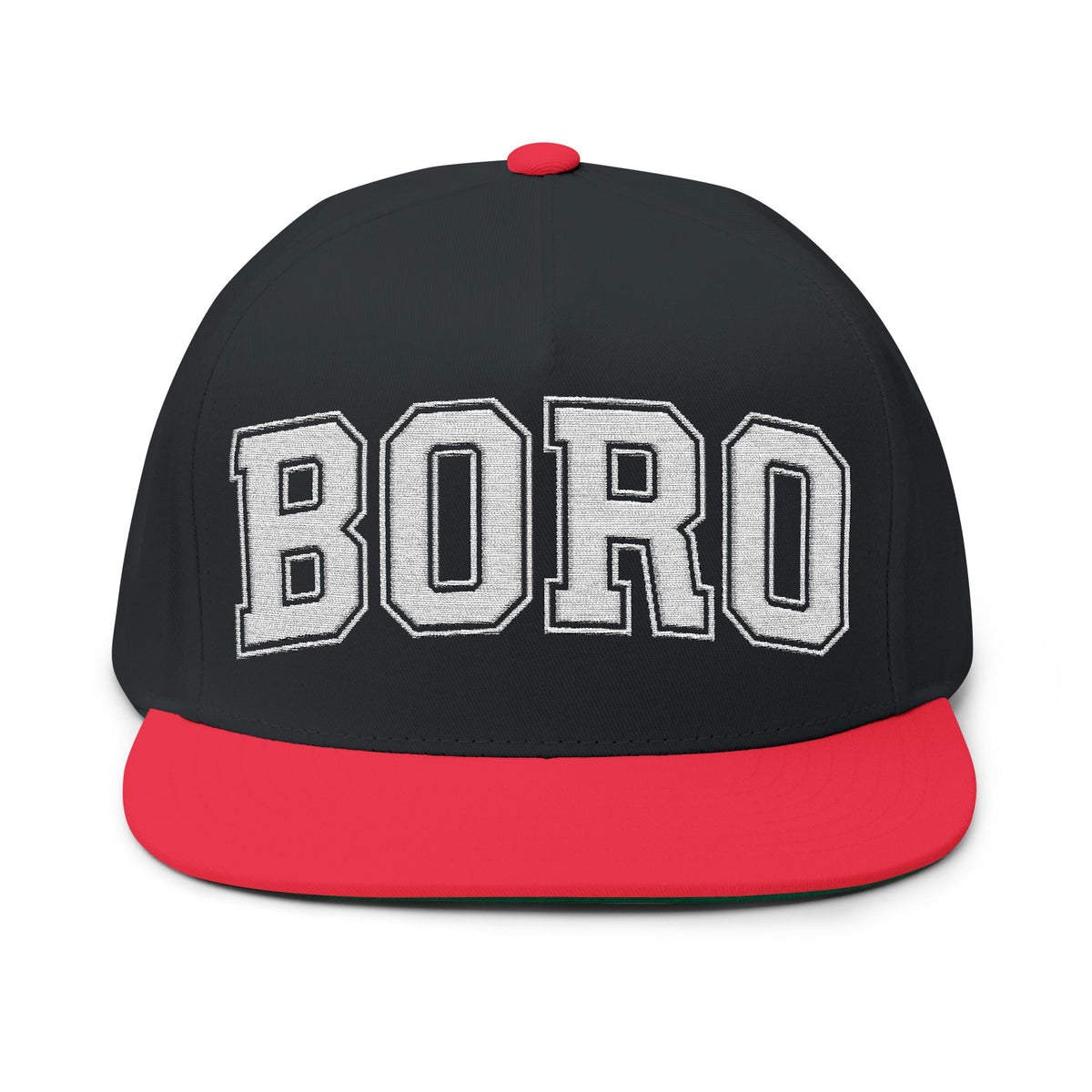BORO Flat Bill Cap — Embroidered 'BORO' Vintage UNI Snapback Hat