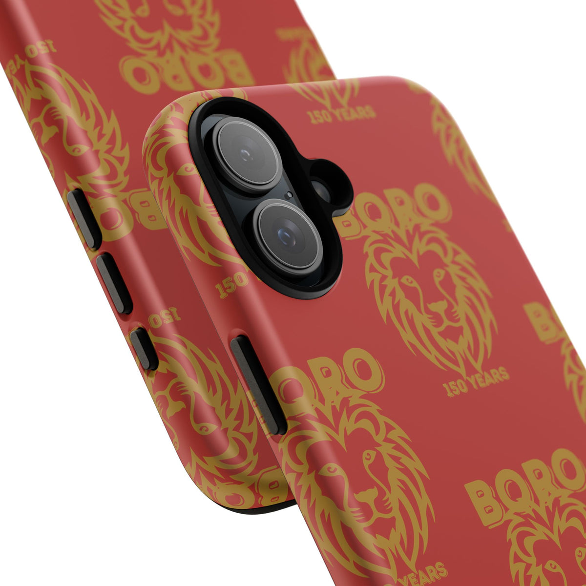 BORO Gold on red Lion Head Phone Case — Red 150 years Pattern Protective Case