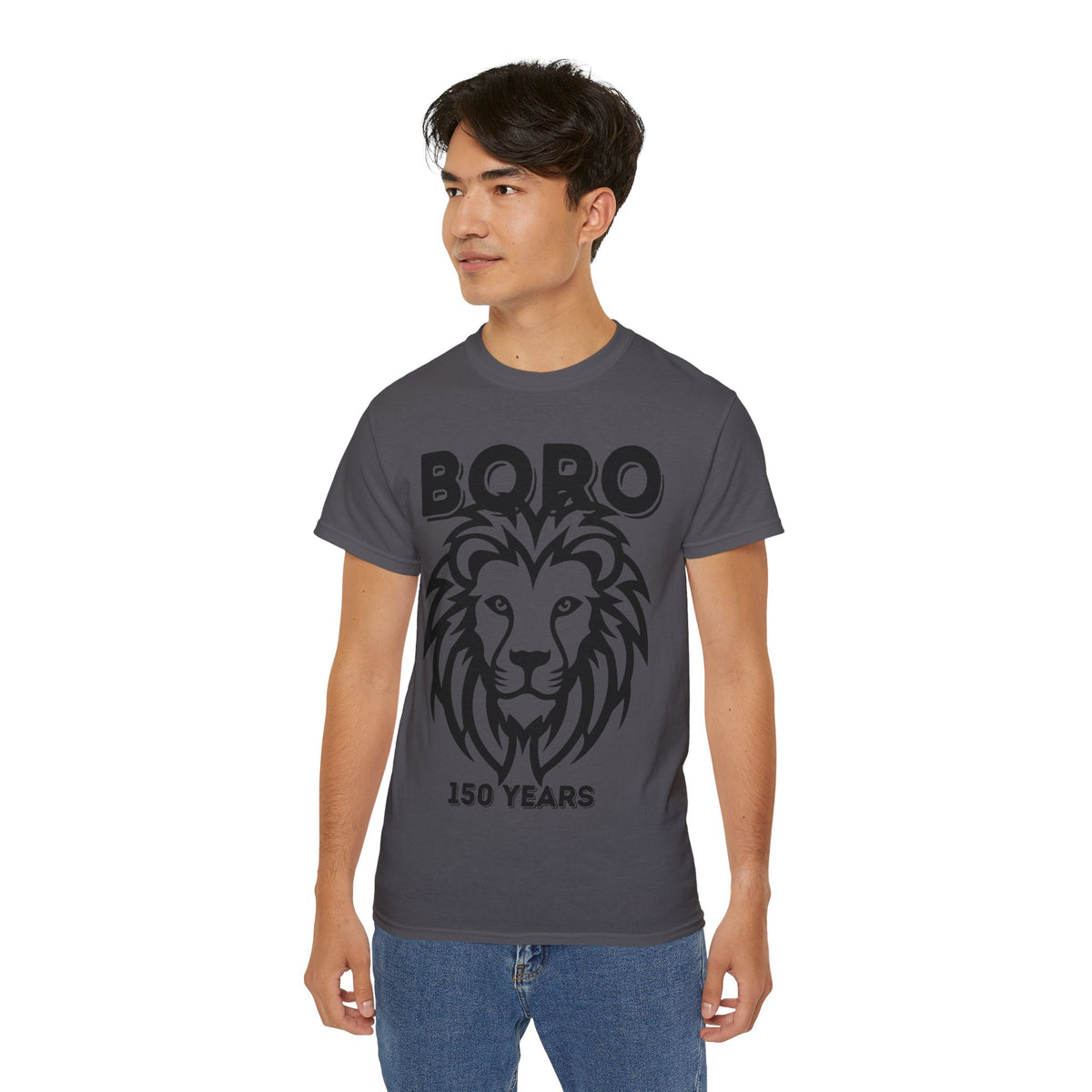 LARGE Black/Red Lion Mascot Tee – BORO 150 Years Commemorative T-Shirt