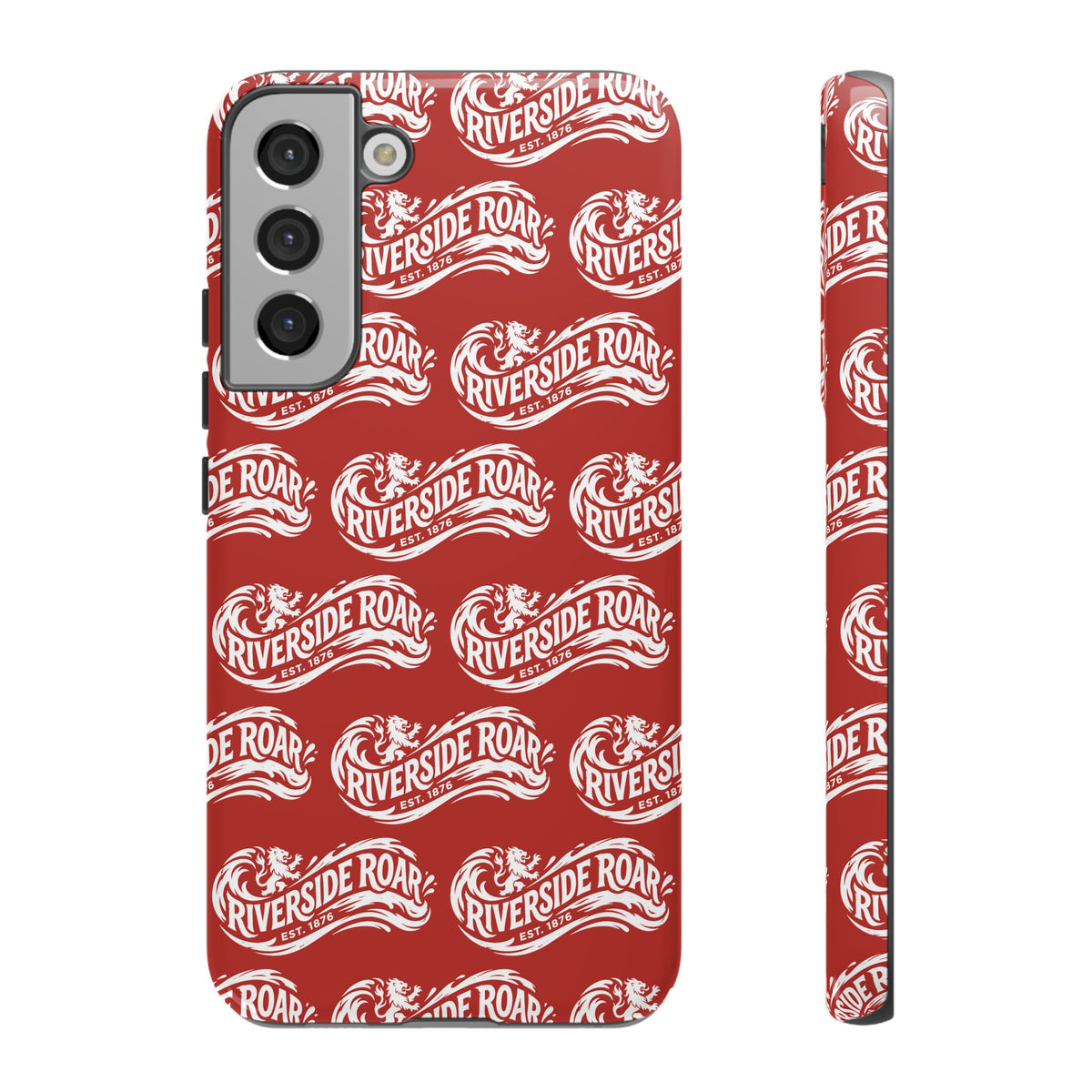 Riverside Roar Patterned Tough Case (White on Red) iPhone & Samsung