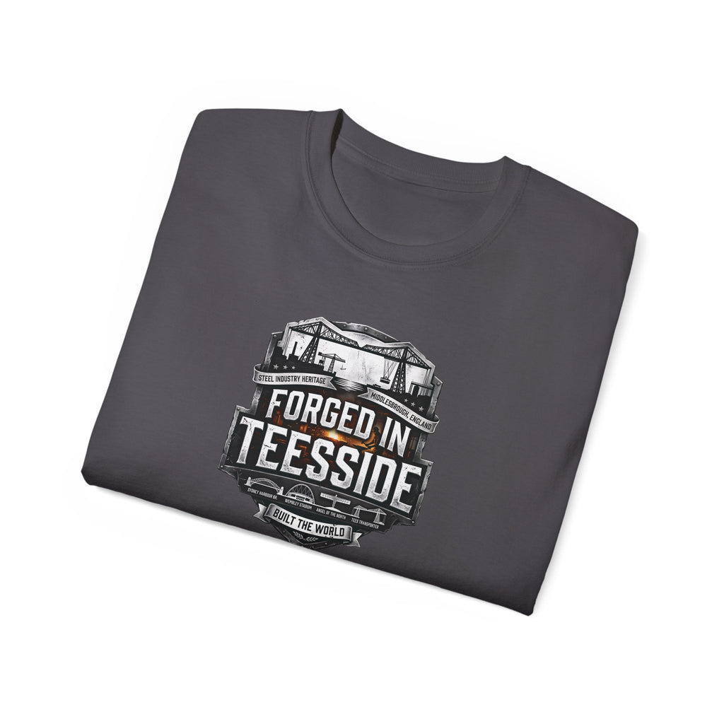 Forged in Teesside Graphic Tee, Industrial England T‑Shirt, Teesside Built The World, British Steel