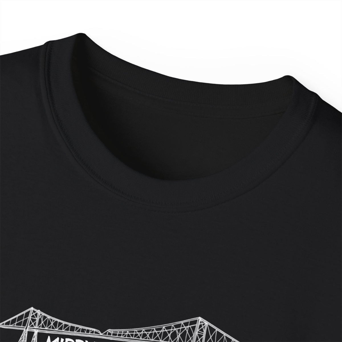Transporter Bridge Sketch T‑Shirt — Minimalist Hand‑Drawn Middlesbrough Bridge Design