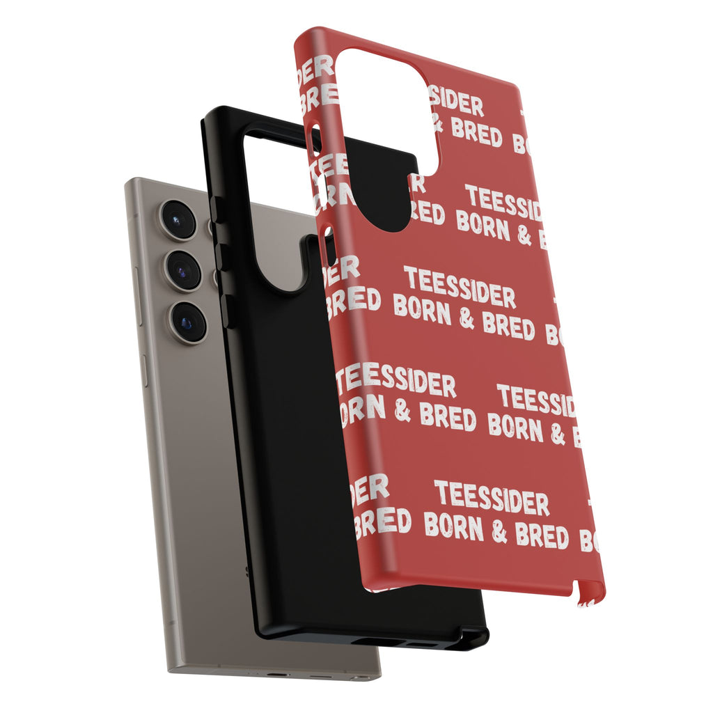"TEESSIDE BORN & BRED" Phone Case — Red Pattern Tough Case