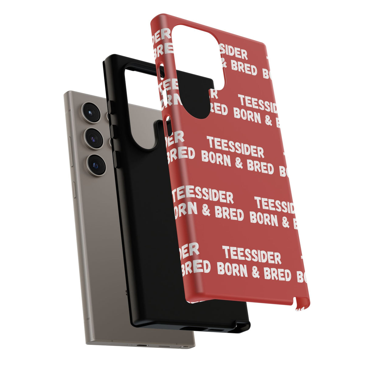 "TEESSIDE BORN & BRED" Phone Case — Red Pattern Tough Case