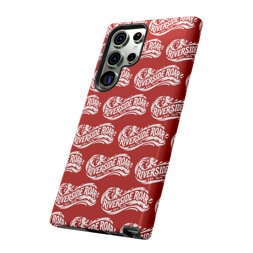 Riverside Roar Patterned Tough Case (White on Red) iPhone & Samsung