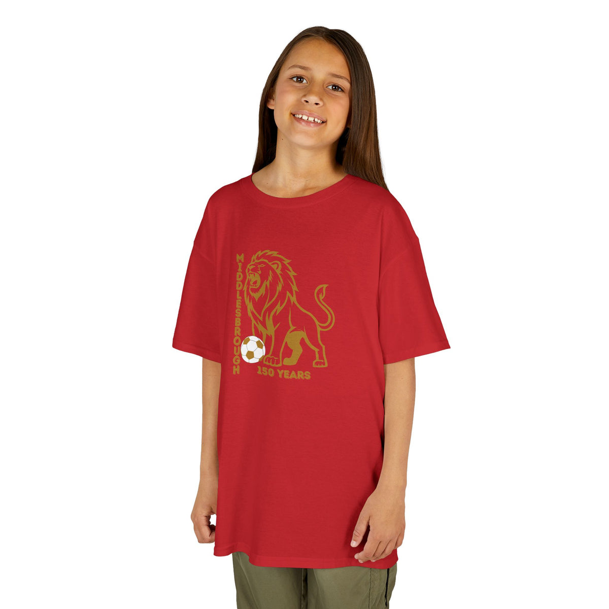 Kids Middlesbrough Lion Graphic Tee — "150 Years" Anniversary Shirt