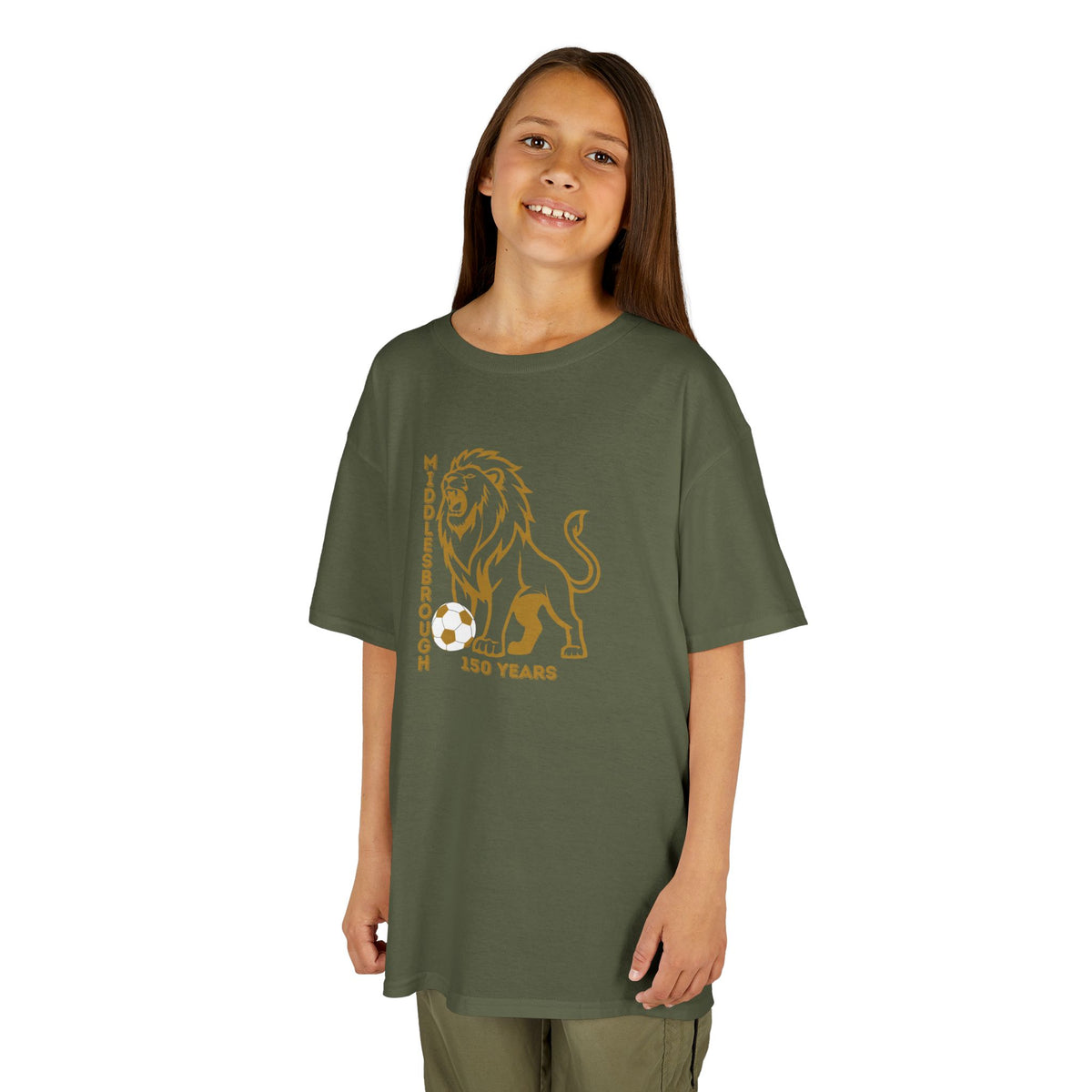 Kids Middlesbrough Lion Graphic Tee — "150 Years" Anniversary Shirt