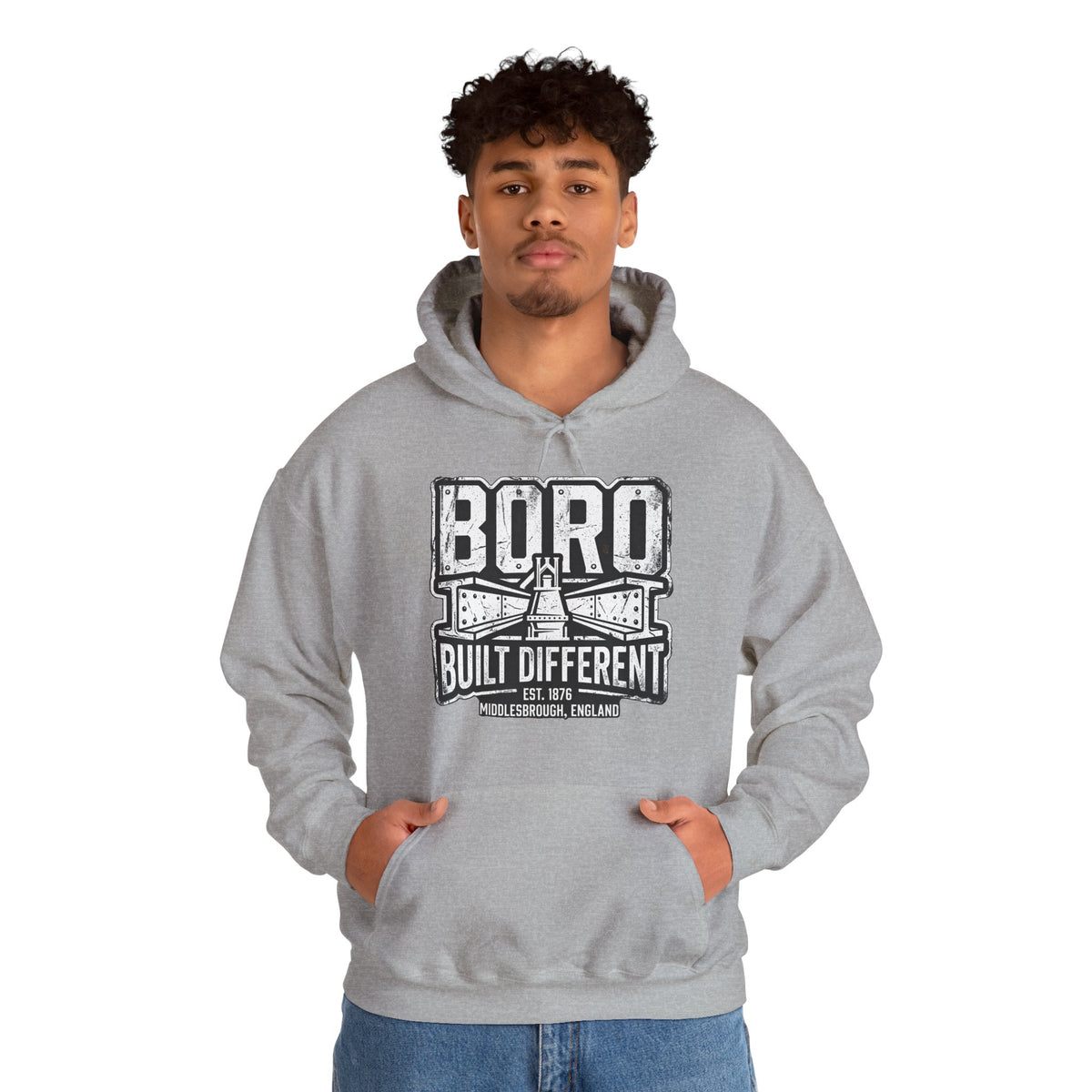 Boro Built Different Hoodie — Middlesbrough Proud Graphic Sweatshirt 'front print'