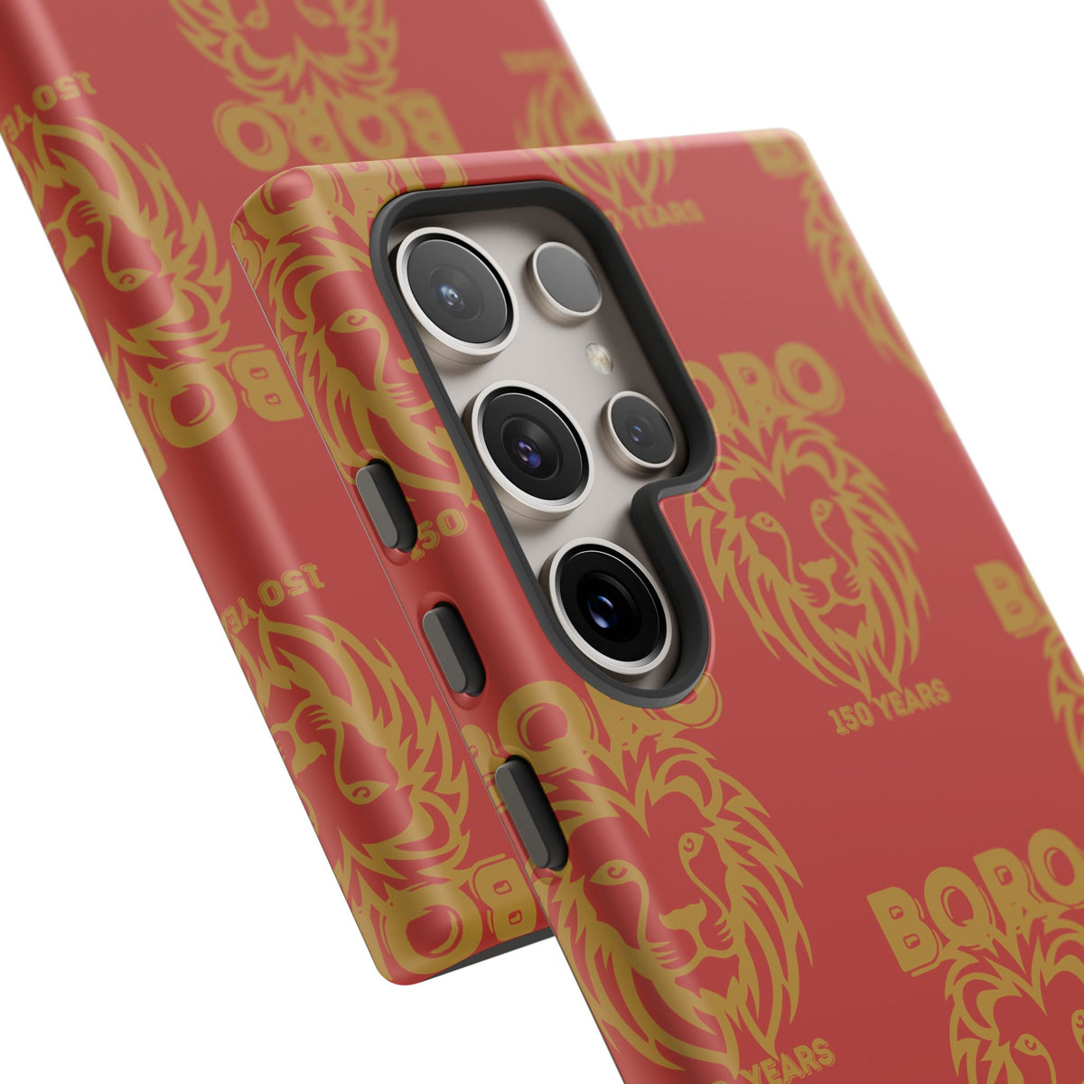 BORO Gold on red Lion Head Phone Case — Red 150 years Pattern Protective Case
