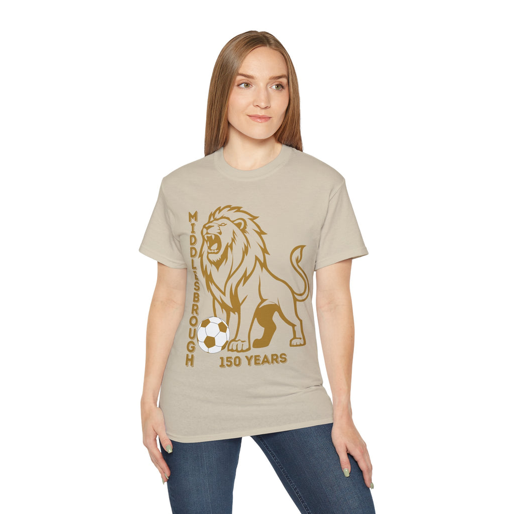 GOLD Middlesbrough 150 Years Lion Football T-Shirt