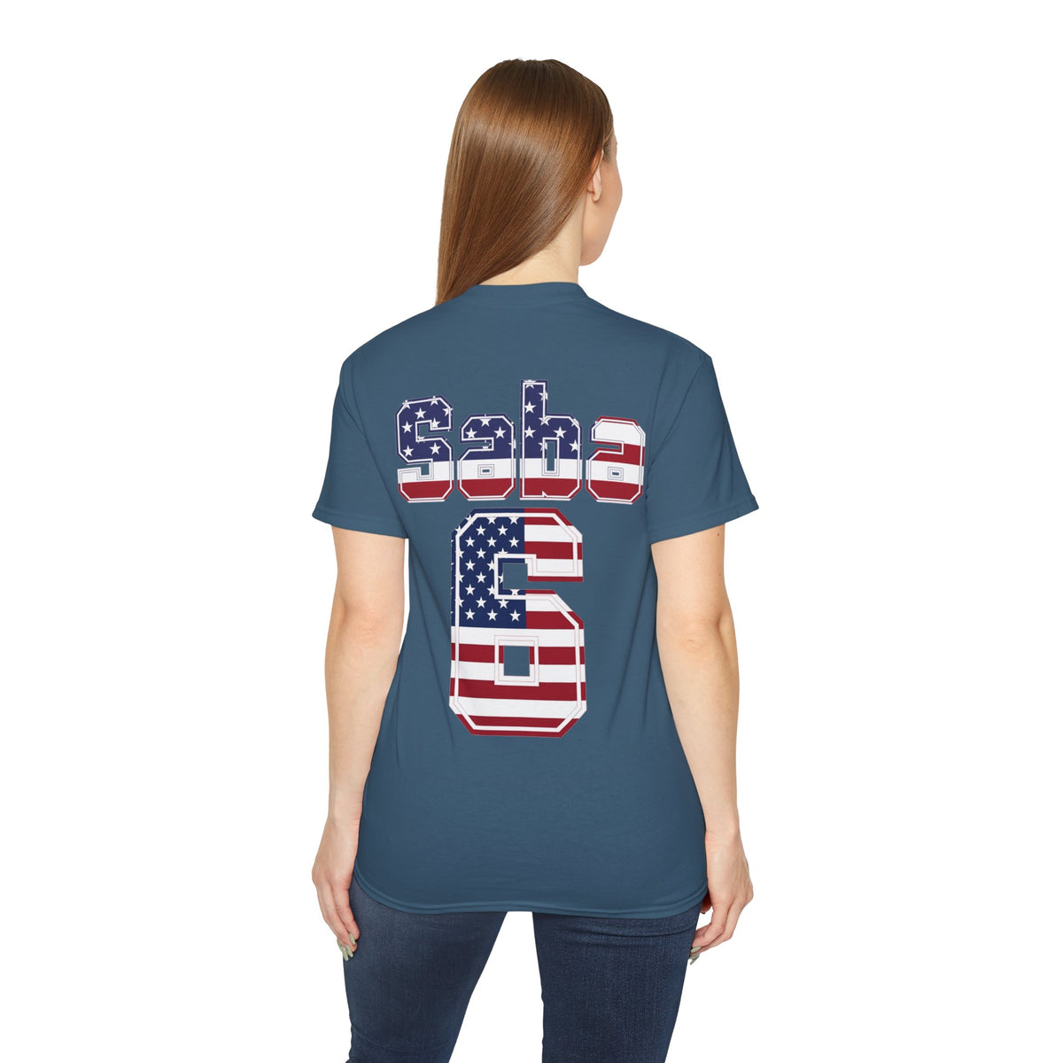 Sabastian Berhalter Number 6 USA Flag Shirt for the BORO 'back print only'