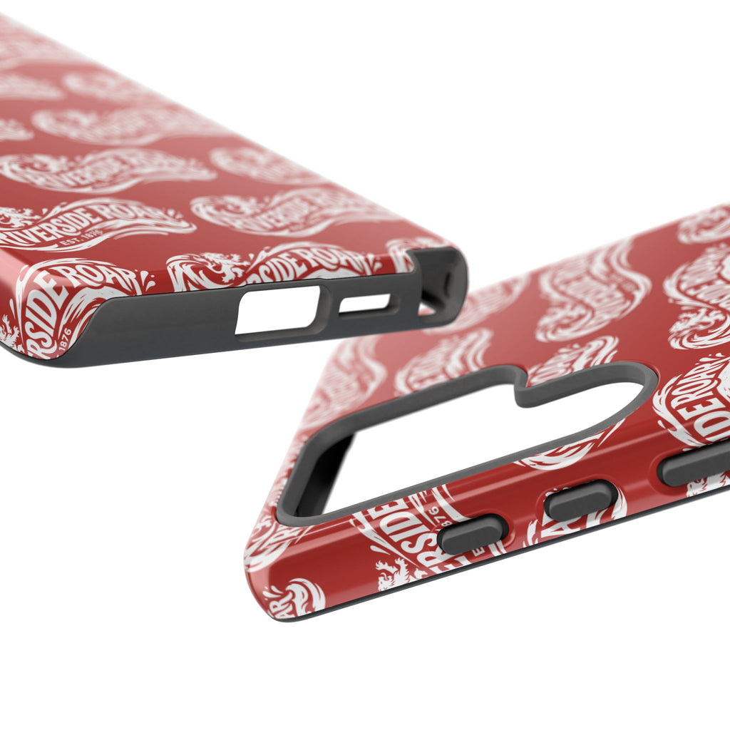 Riverside Roar Patterned Tough Case (White on Red) iPhone & Samsung