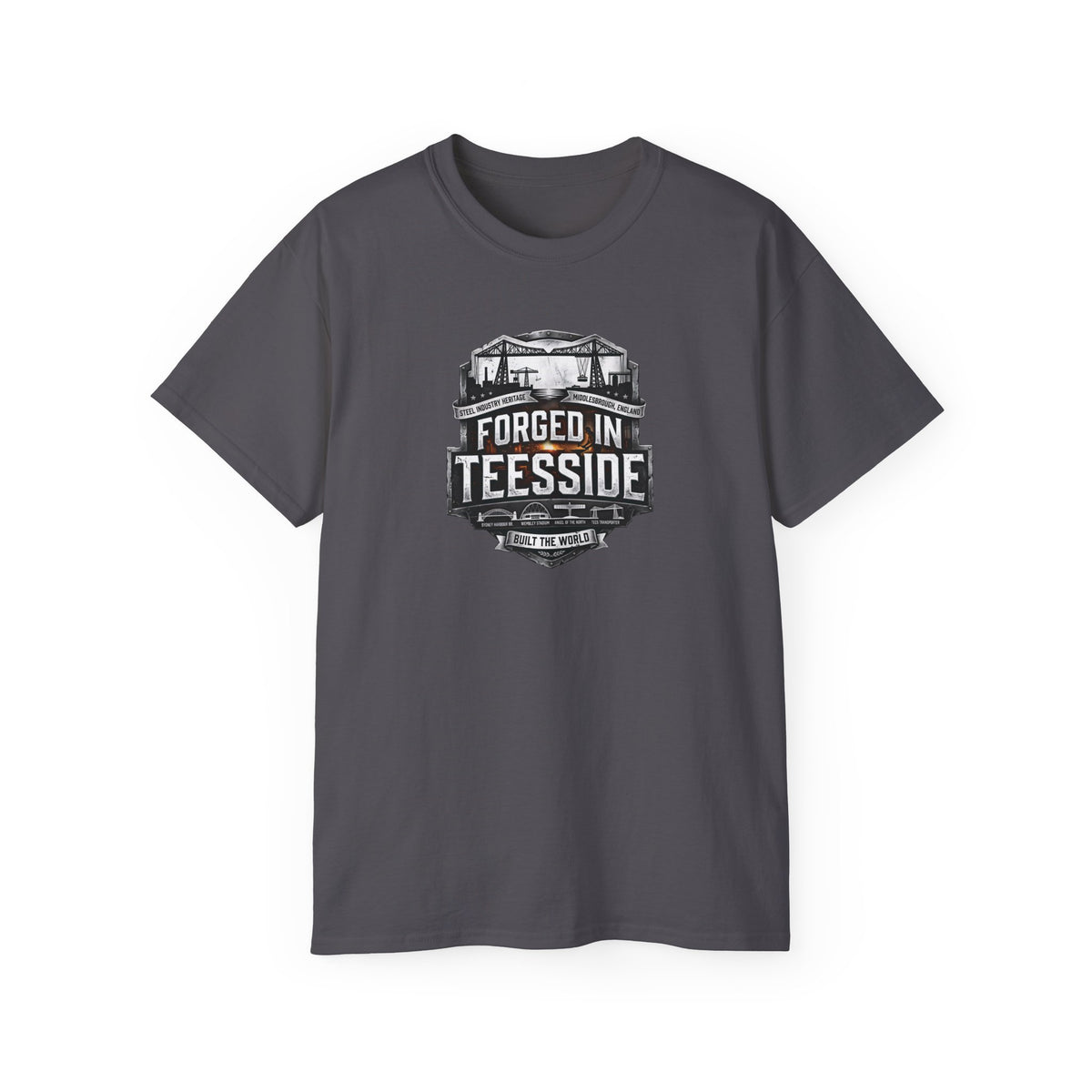 Forged in Teesside Graphic Tee, Industrial England T‑Shirt, Teesside Built The World, British Steel