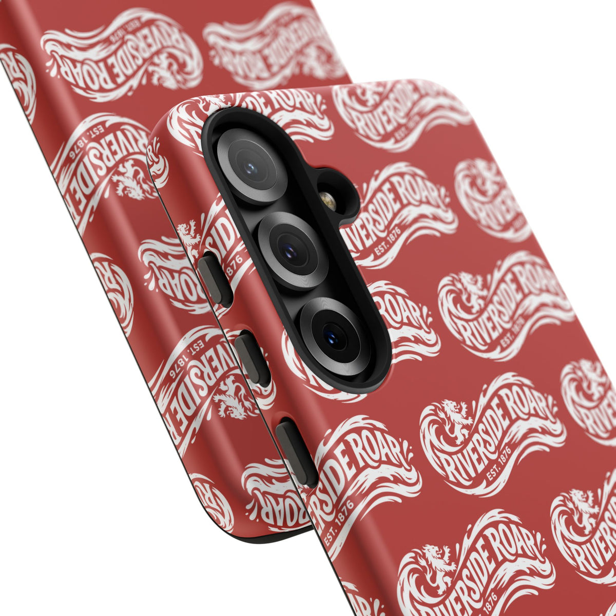 Riverside Roar Patterned Tough Case (White on Red) iPhone & Samsung