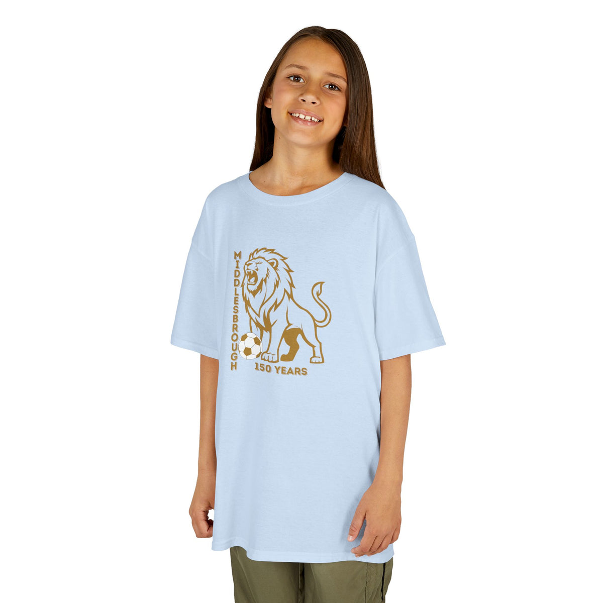 Kids Middlesbrough Lion Graphic Tee — "150 Years" Anniversary Shirt