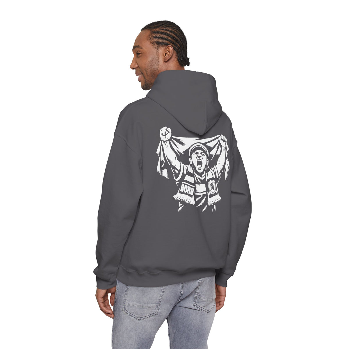BORO Super Fan Hoodie — Middlesbrough Football Supporter 'back print'