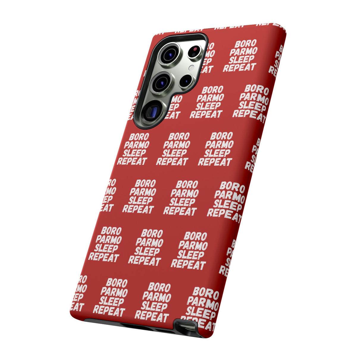 "BORO PARMO SLEEP REPEAT" Phone Case — Red Pattern Tough Case