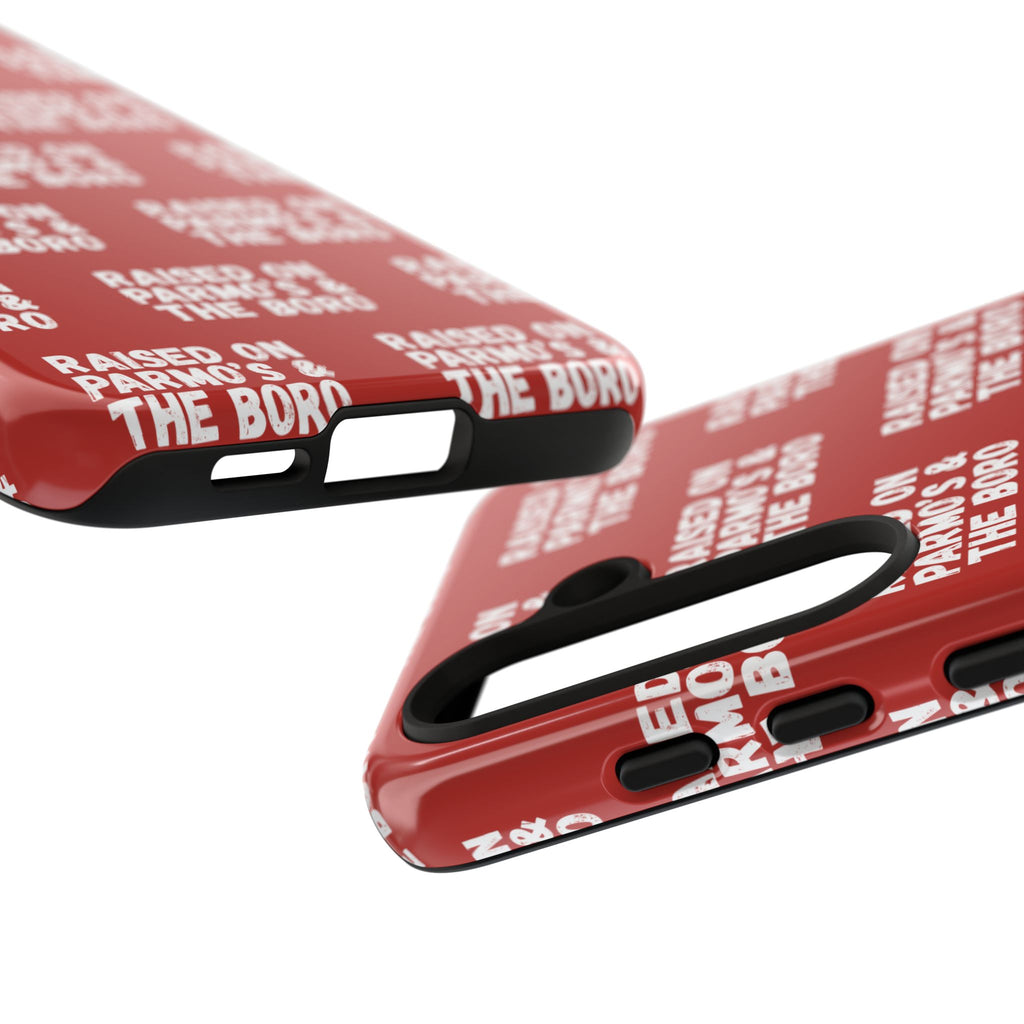 "RAISED ON PARMO'S AND THE BORO" Phone Case — Red Pattern Tough Case