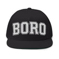BORO Flat Bill Cap — Embroidered 'BORO' Vintage UNI Snapback Hat