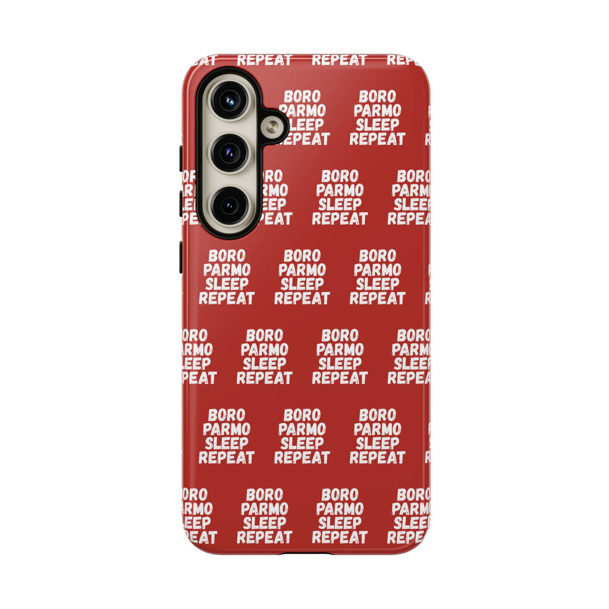 "BORO PARMO SLEEP REPEAT" Phone Case — Red Pattern Tough Case