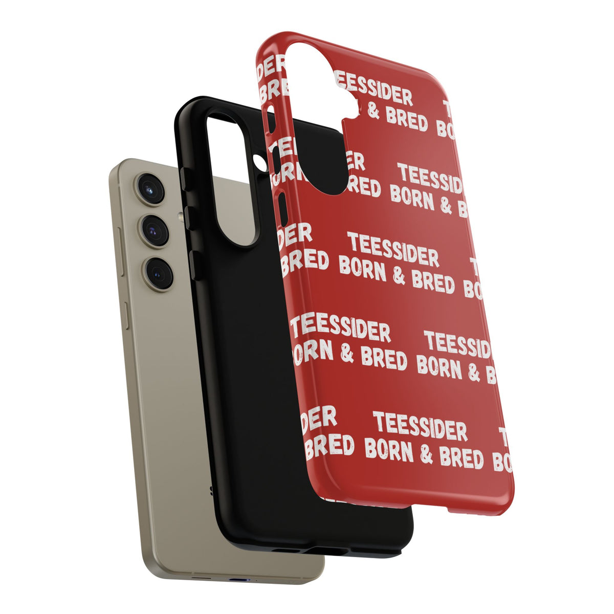 "TEESSIDE BORN & BRED" Phone Case — Red Pattern Tough Case