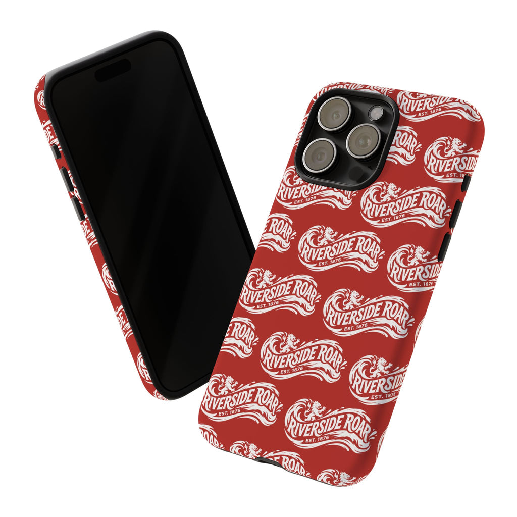 Riverside Roar Patterned Tough Case (White on Red) iPhone & Samsung