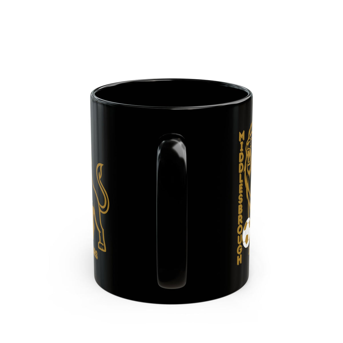 Middlesbrough Lion Soccer Mug — 150 Years Commemorative Black Coffee Cup (11oz/15oz)