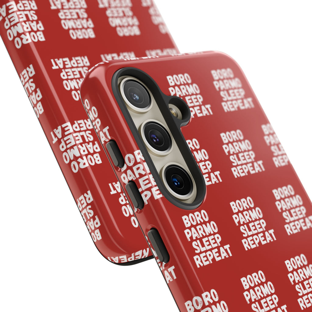 "BORO PARMO SLEEP REPEAT" Phone Case — Red Pattern Tough Case