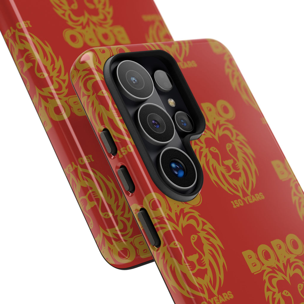 BORO Gold on red Lion Head Phone Case — Red 150 years Pattern Protective Case