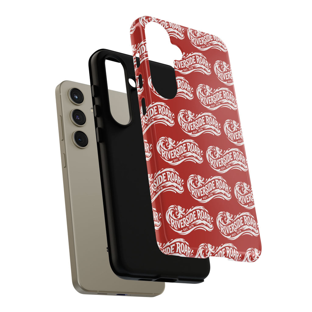 Riverside Roar Patterned Tough Case (White on Red) iPhone & Samsung