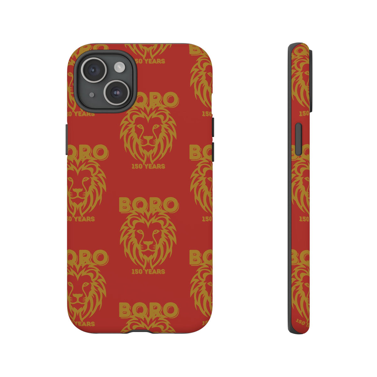 BORO Gold on red Lion Head Phone Case — Red 150 years Pattern Protective Case