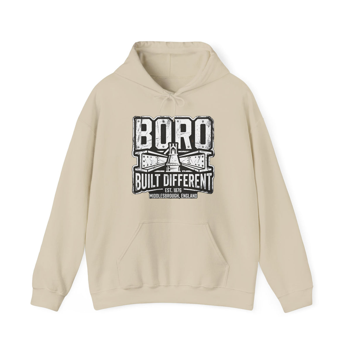 Boro Built Different Hoodie — Middlesbrough Proud Graphic Sweatshirt 'front print'