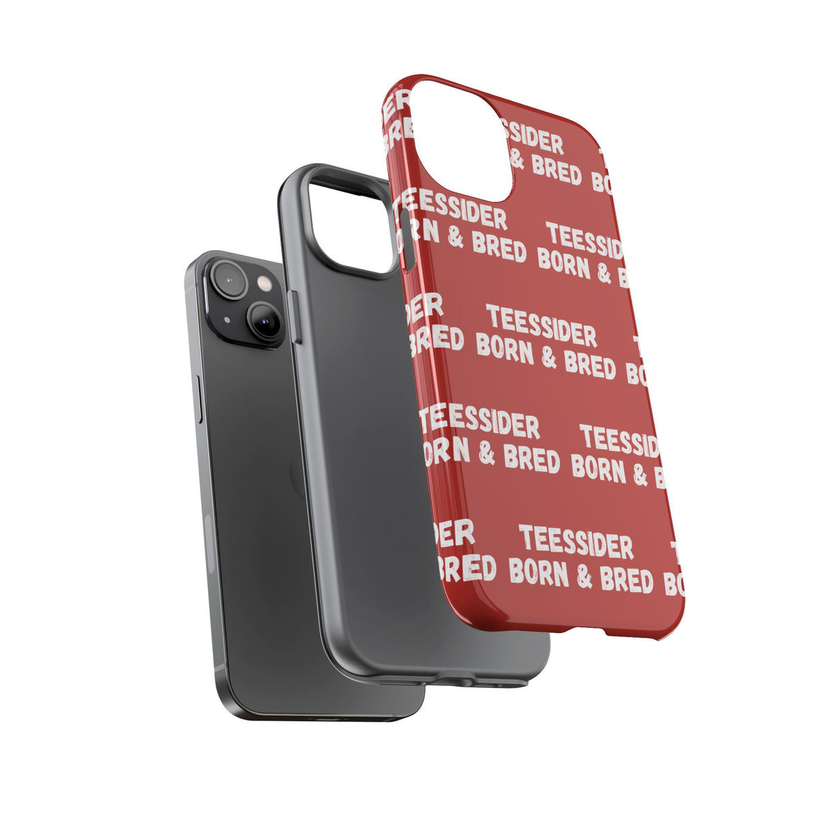 "TEESSIDE BORN & BRED" Phone Case — Red Pattern Tough Case