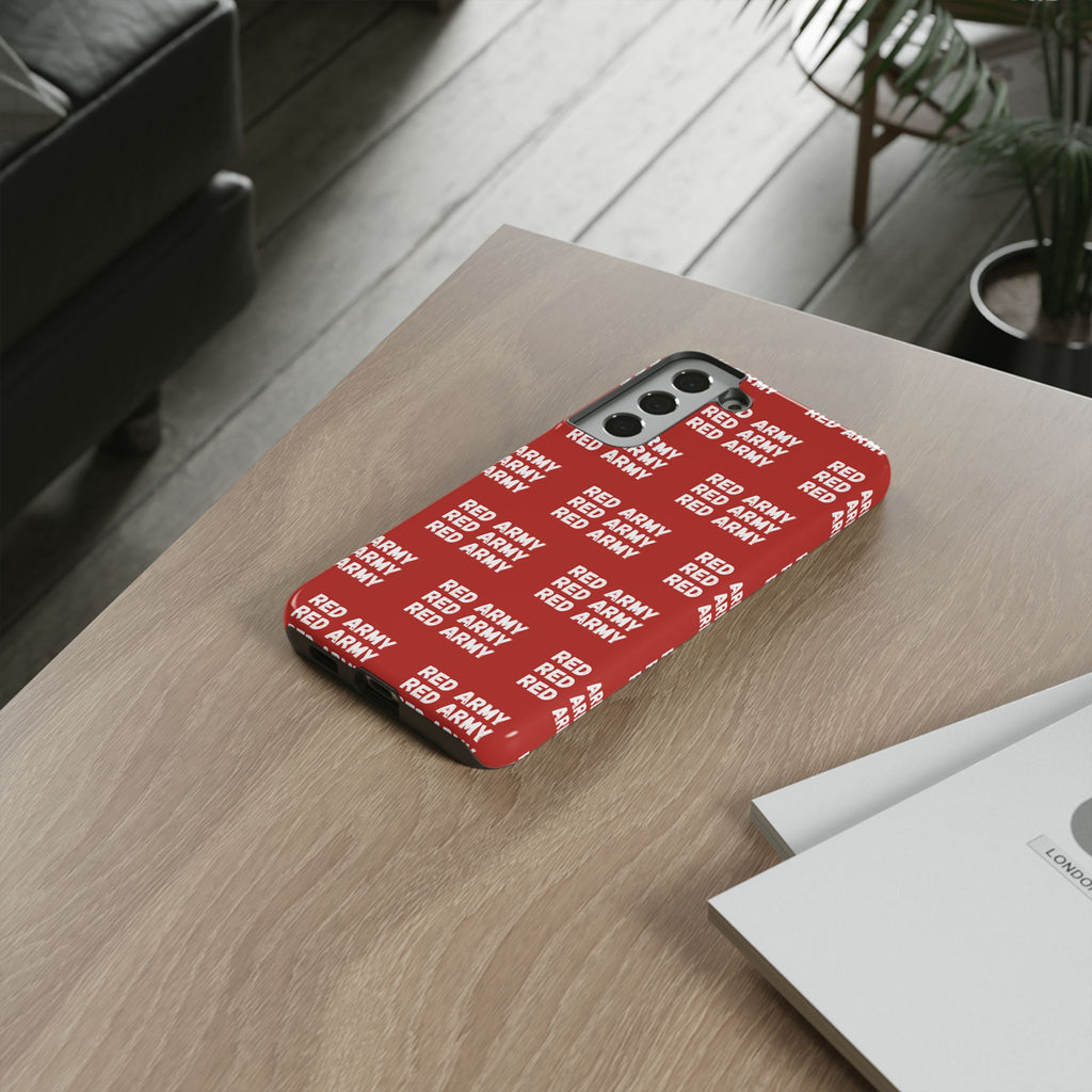 "RED ARMY RED ARMY RED ARMY" Phone Case — Red Pattern Tough Case
