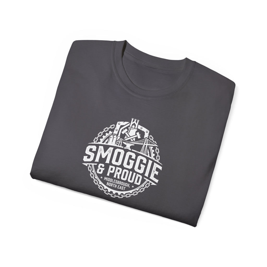 Smoggie & Proud T‑Shirt — Teesside Pride Tee chest graphic