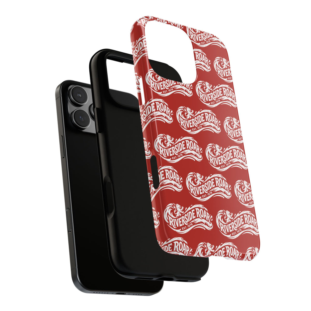 Riverside Roar Patterned Tough Case (White on Red) iPhone & Samsung