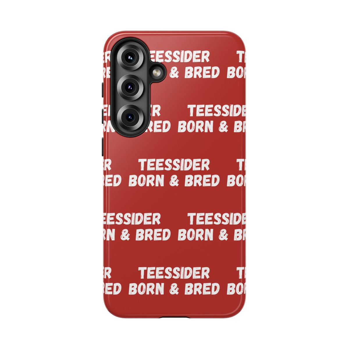 "TEESSIDE BORN & BRED" Phone Case — Red Pattern Tough Case