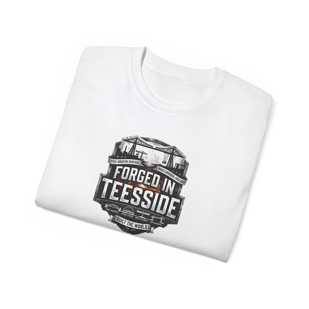 Forged in Teesside Graphic Tee, Industrial England T‑Shirt, Teesside Built The World, British Steel