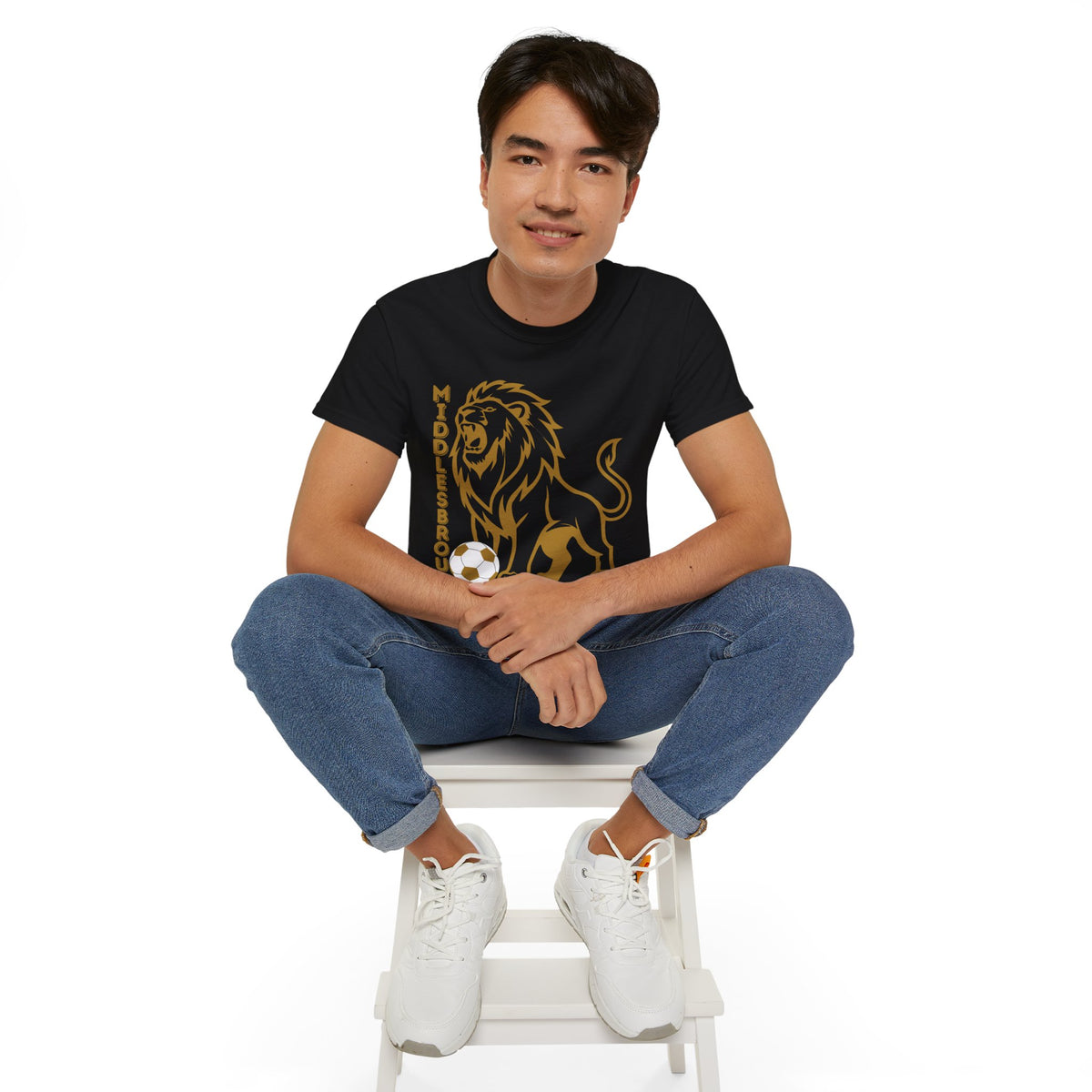 GOLD Middlesbrough 150 Years Lion Football T-Shirt