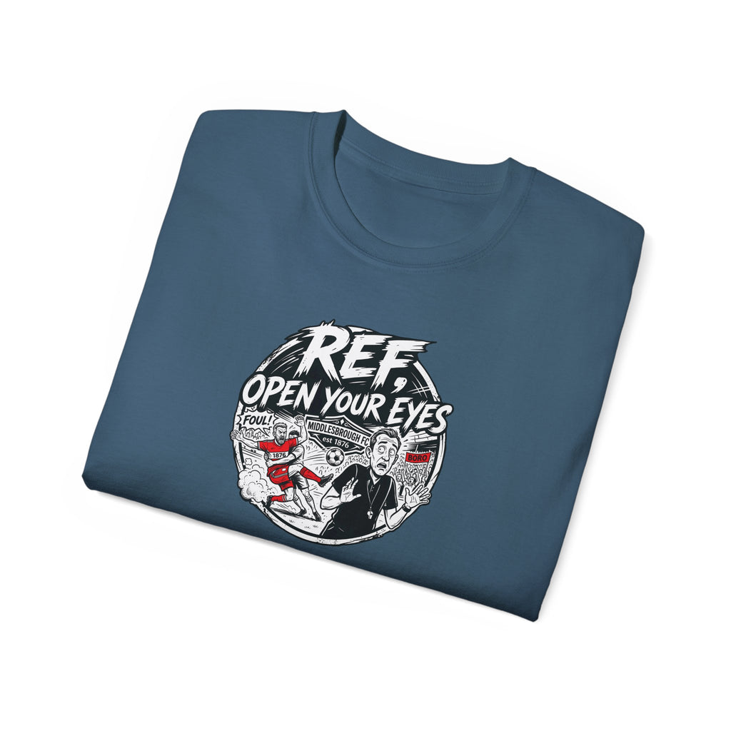 BORO T-Shirt — “Ref: Open Your Eyes” Graphic Tee (Comic-book Style Humour)