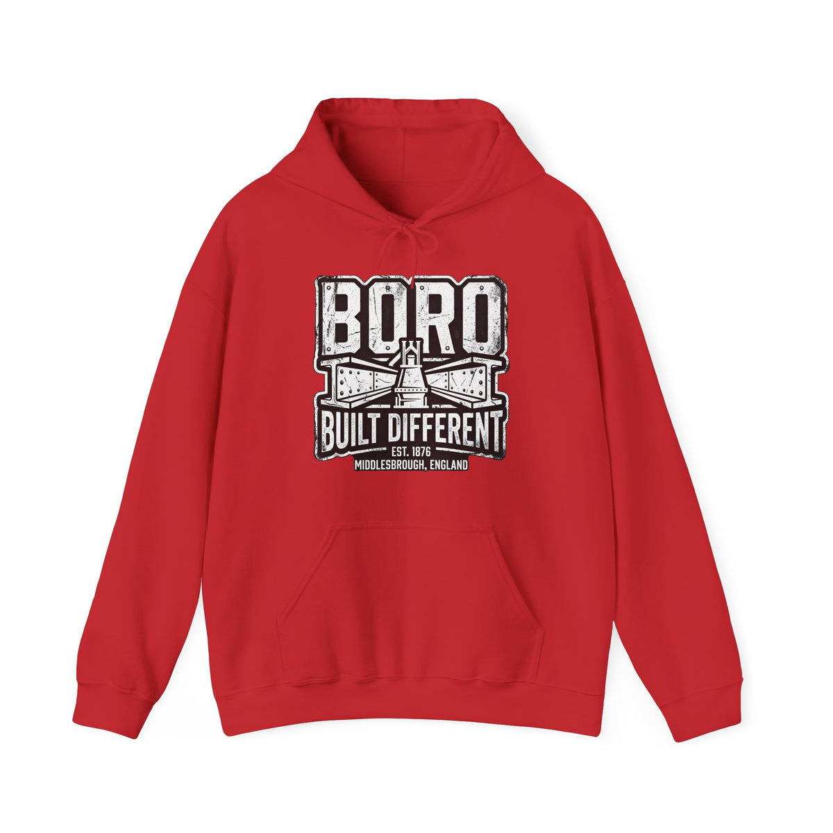 Boro Built Different Hoodie — Middlesbrough Proud Graphic Sweatshirt 'front print'