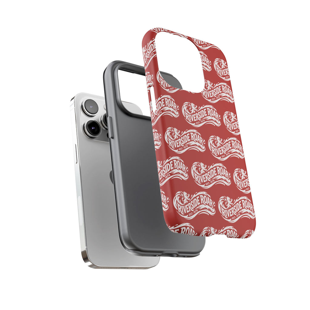 Riverside Roar Patterned Tough Case (White on Red) iPhone & Samsung