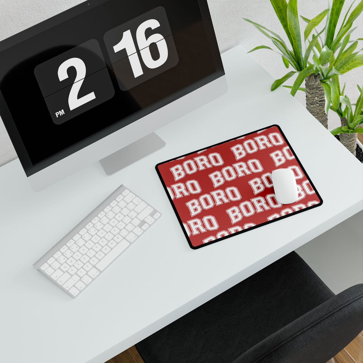 BORO Red Desk Mat — Large Gaming & Office Desk Pad