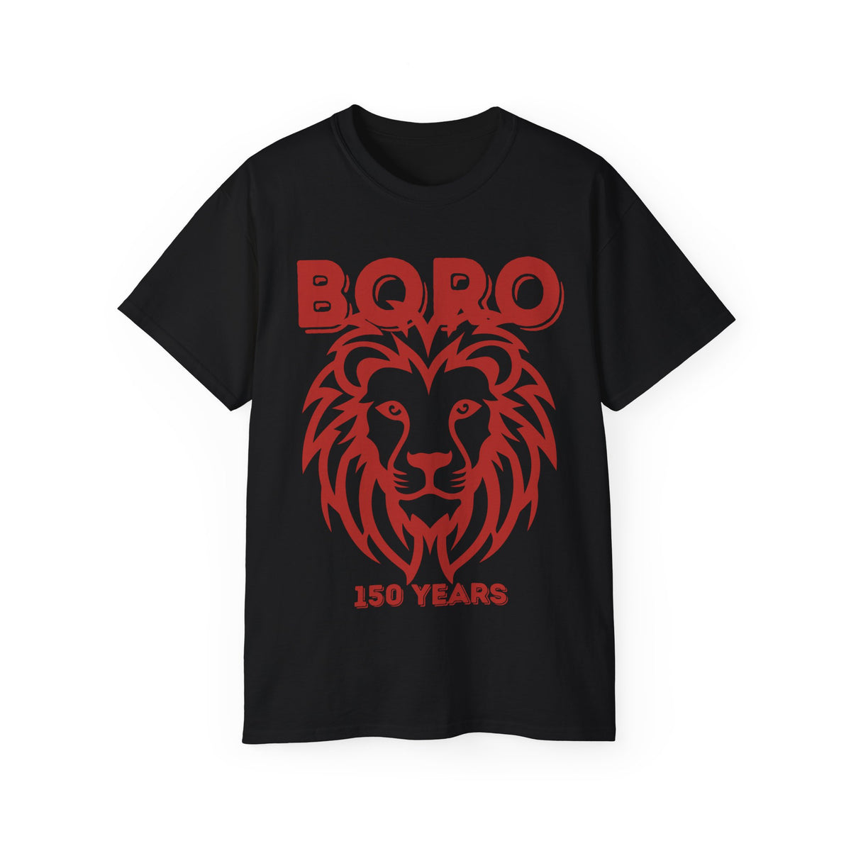 LARGE Black/Red Lion Mascot Tee – BORO 150 Years Commemorative T-Shirt